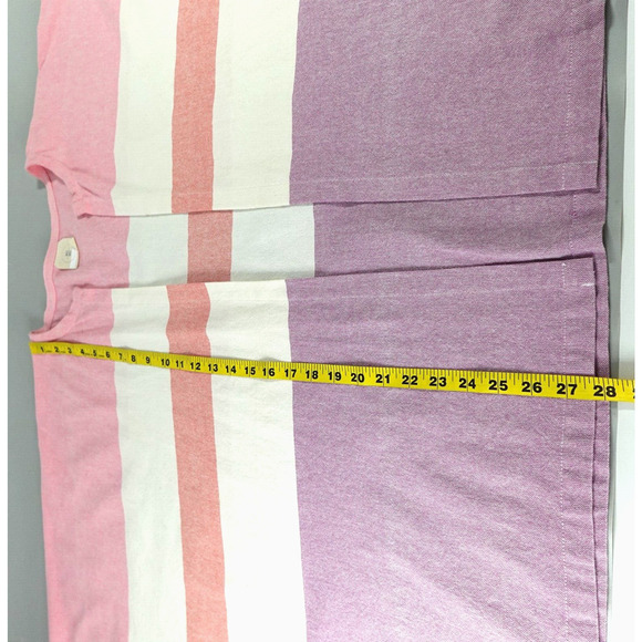 Women Open Front Cardigan Topper OS Pink Striped Oversized Resort Vacation - Picture 14 of 16